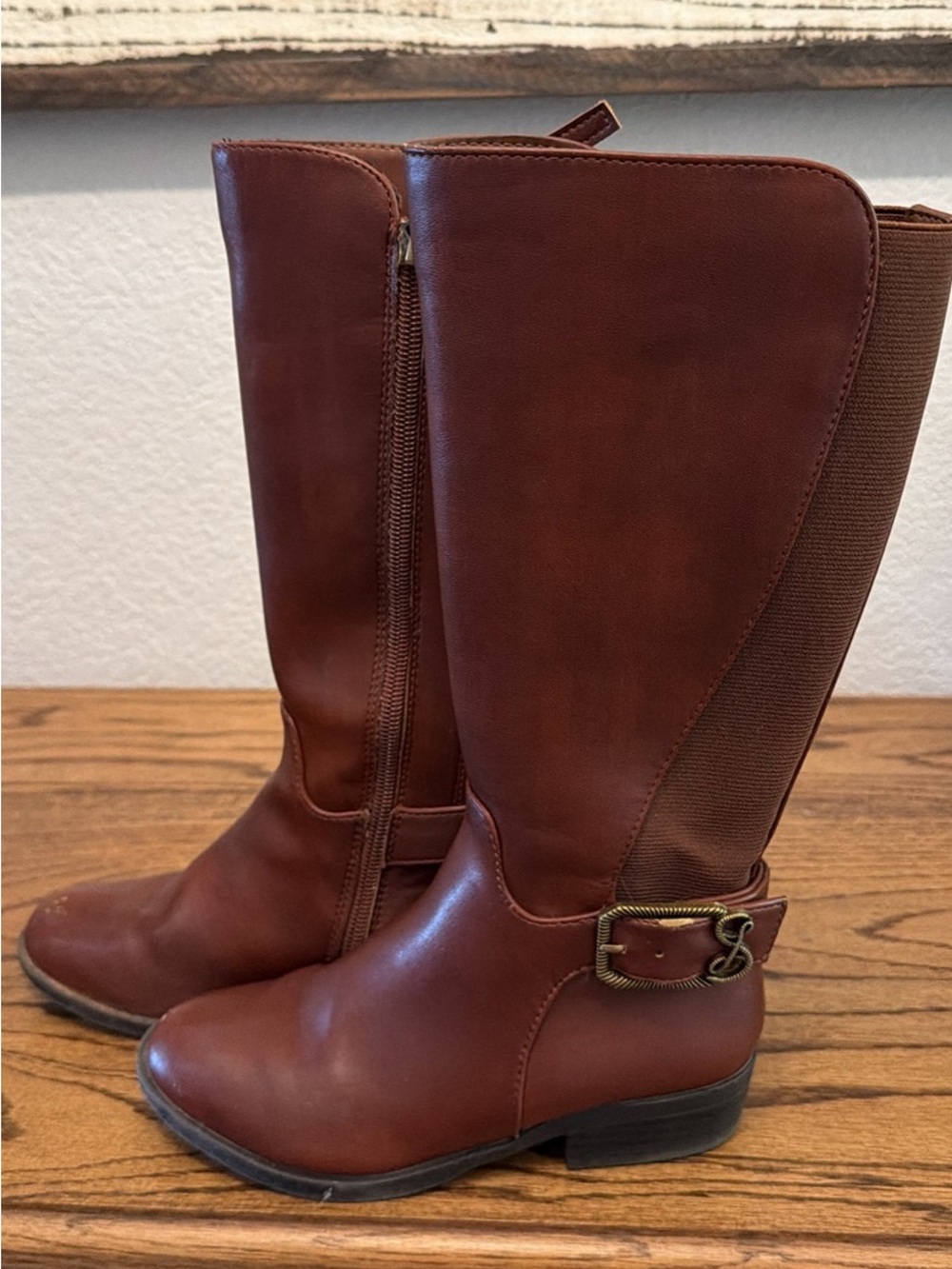 Classic kid's Tall Riding Boots in Brown size 12